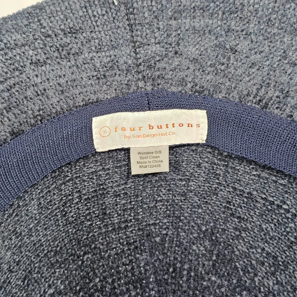 New Four Buttons by San Diego Hat Co Navy Womens Chenille Bucket Hat KNH2022OSNA